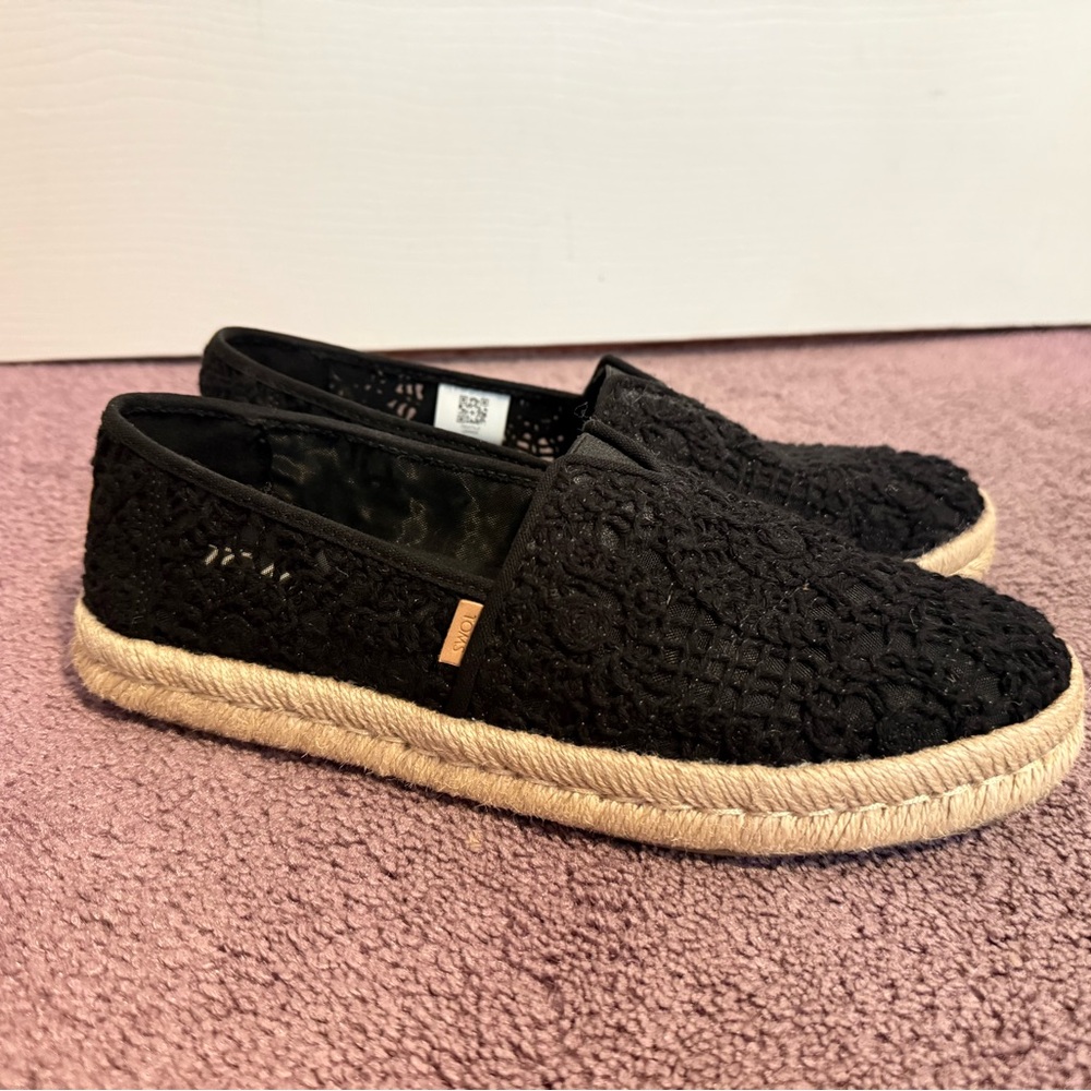 Toms Alpargata Rope 2.0 Espadrilles- Black Crochet - Picture 4 of 5
